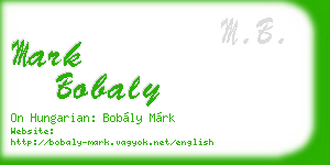 mark bobaly business card
